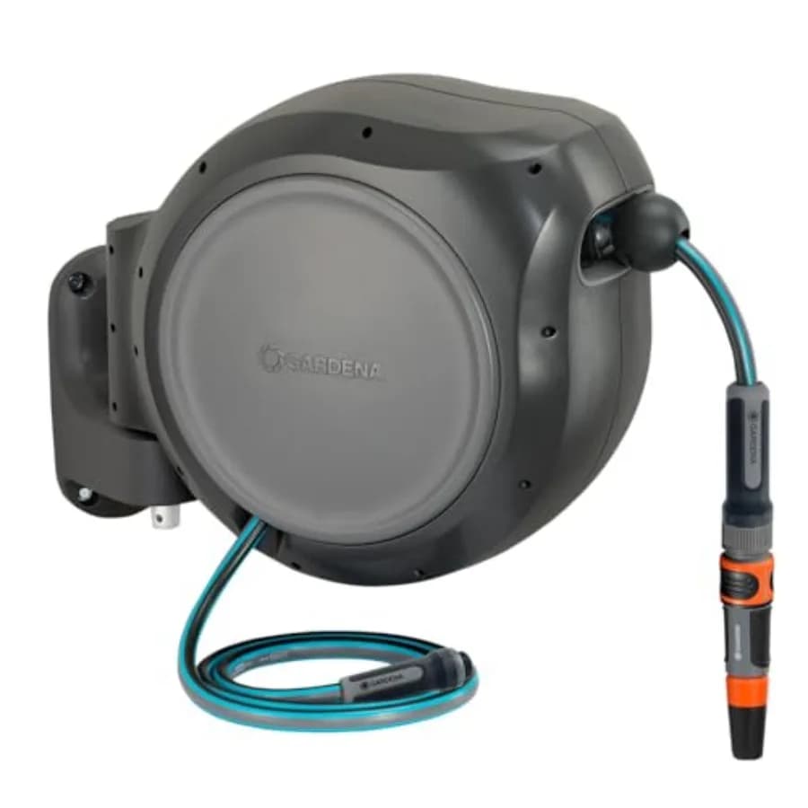 Retractable Garden Wrap for Wall Mounting for Heavy Loads with Automatic Retraction System for Durable 50 Foot Pipe 1 2 Inch and Adju