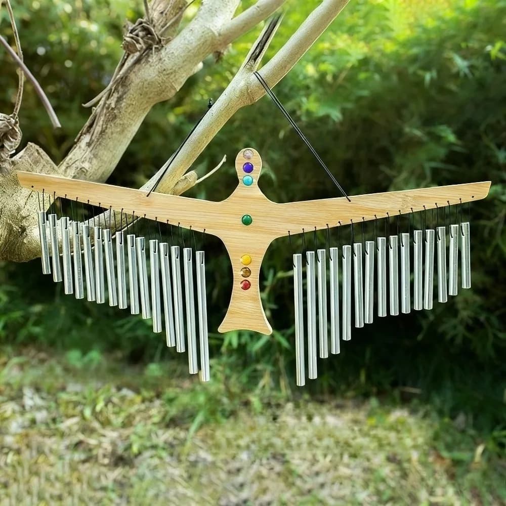 Bamboo-made Angel Bar Chime Bells Sound Therapeutic Meditation Sound Bundle Wind Chime Healing Musical Instruments Percussion