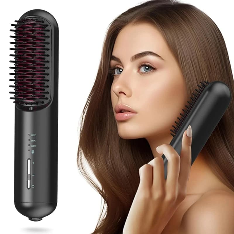 Piastra per capelli ricaricabile piastra per capelli agli ioni negativi capelli ricci pettine arricciacapelli elettrico a doppio scopo