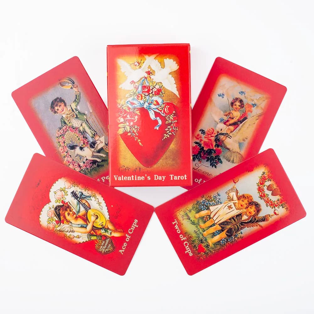 Carte dei Tarocchi 10,3*6 cm per San Valentino, Mazzo Magico d'Amore, Carte Oracolo per Innamorati