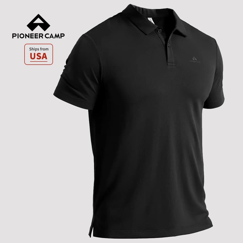 Pioneer Camp Mens Golf Polo Shirt Dry Fit UPF 50+ Performance Short Sleeve Polo with Soft Classic Collar for Work & Travel