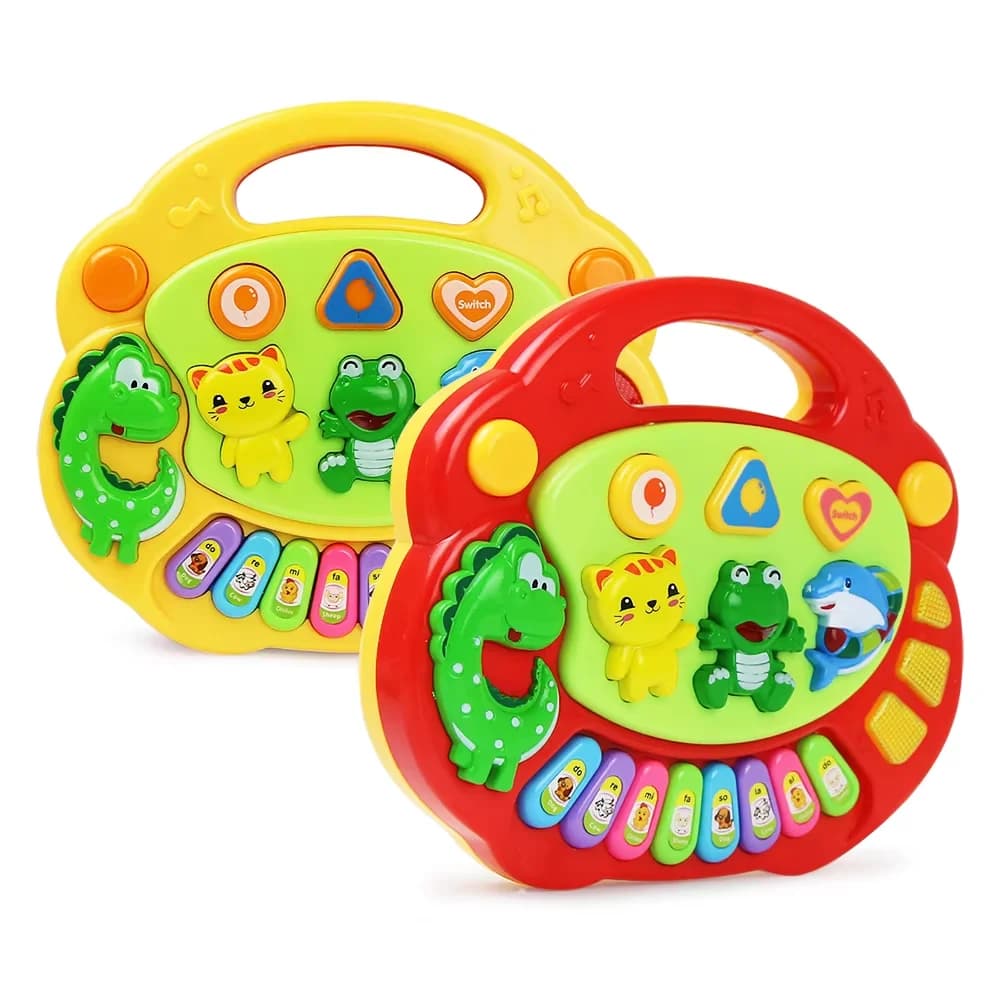 Gioco di tastiera per pianoforte per bambini cartoni animati con musica leggera lampeggiante Suoni di animali Strumento per bambini Giocattoli musicali Giocattoli educativi Regali per bambini