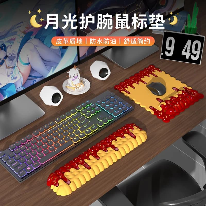 Tappetino per Mouse con poggiapolsi tastiera pad da polso antiscivolo memory foam desktop office gamer mouse poggiapolsi