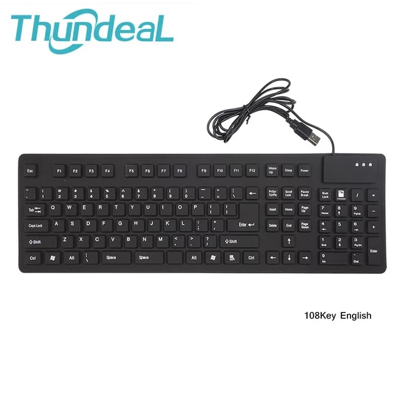 Thundeal Impermeabile 85 tasti Silicone Inglese Russo Tastiera Tablet Desktop Pad PC Tablet USB Wired Gamer Office Russo