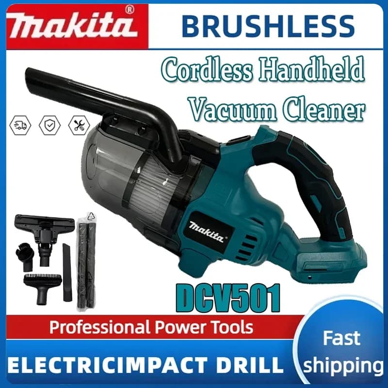Makita Collector per pavimenti Tappeto Aspirapolvere senza fili per auto Palmare Dus Strumento elettrico per la pulizia dei peli degli animali domestici Batteria da 18 V