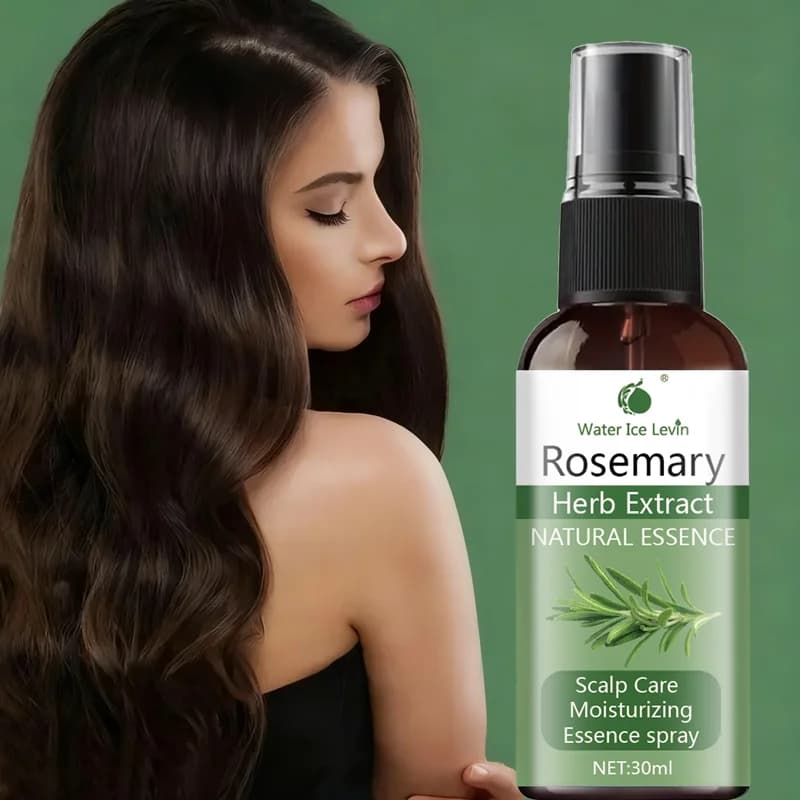 Scalp spray with rosemary herb extract with peppermint and biotin, moisturizes, protects and nourishes for soft and shiny hair