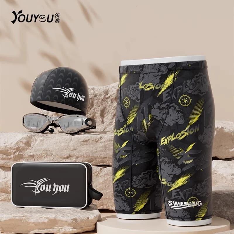 Outdoor UV Protection Waterproof Sports Beach Surf Swimwear Men's cap Athletic bath shorts Fast drying cap
