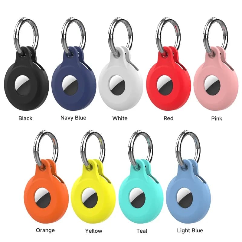 Nuovo Porta AirTag per Apple, Custodia con Portachiavi, Anello Portachiavi, Cover in Silicone per AirTag, per Bagagli, Collare per Cani e Gatti, Zaino