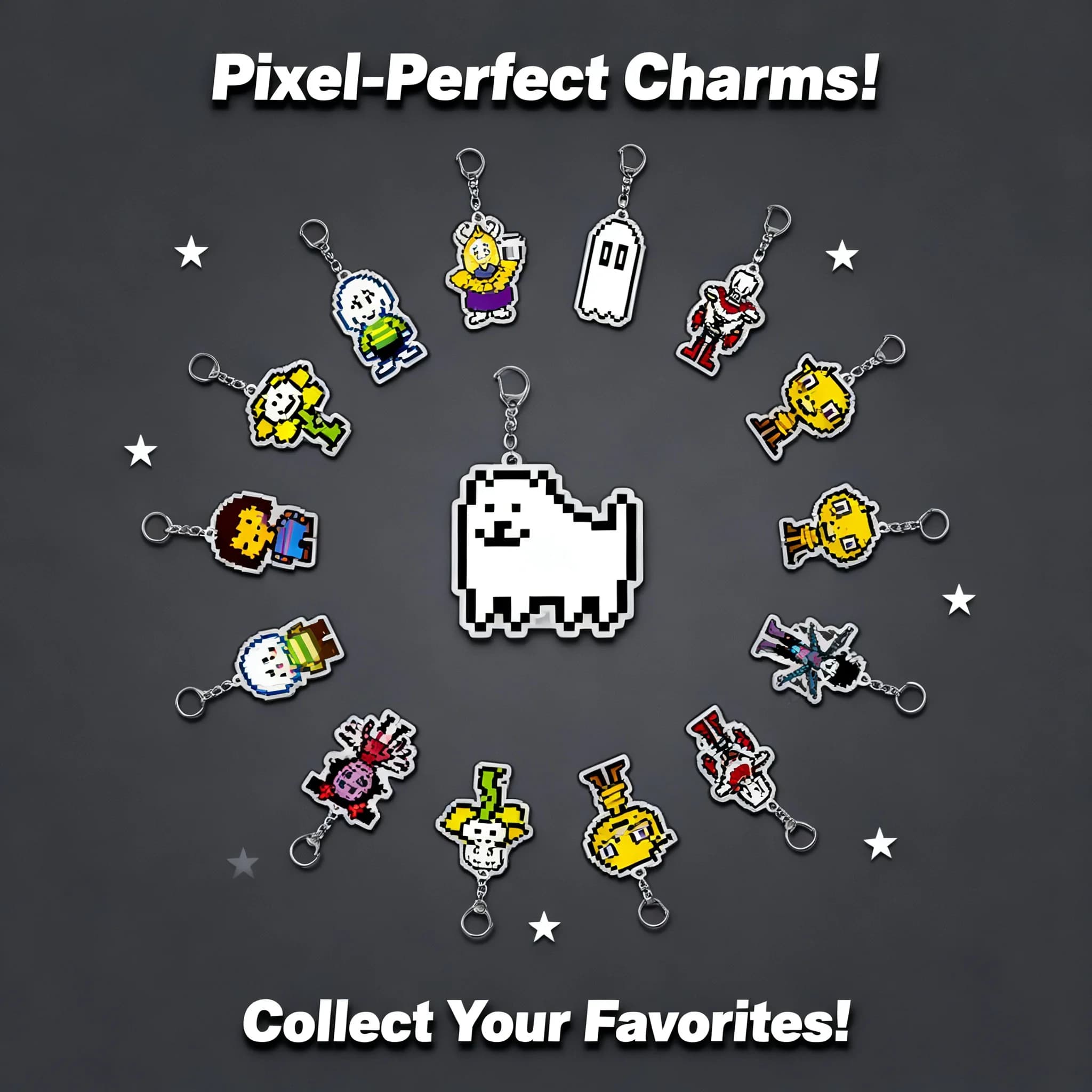 Undertale Double Sided Keychain Anime Backpack Pendant Charms Drop Shipping Wholesale Gift Accessories