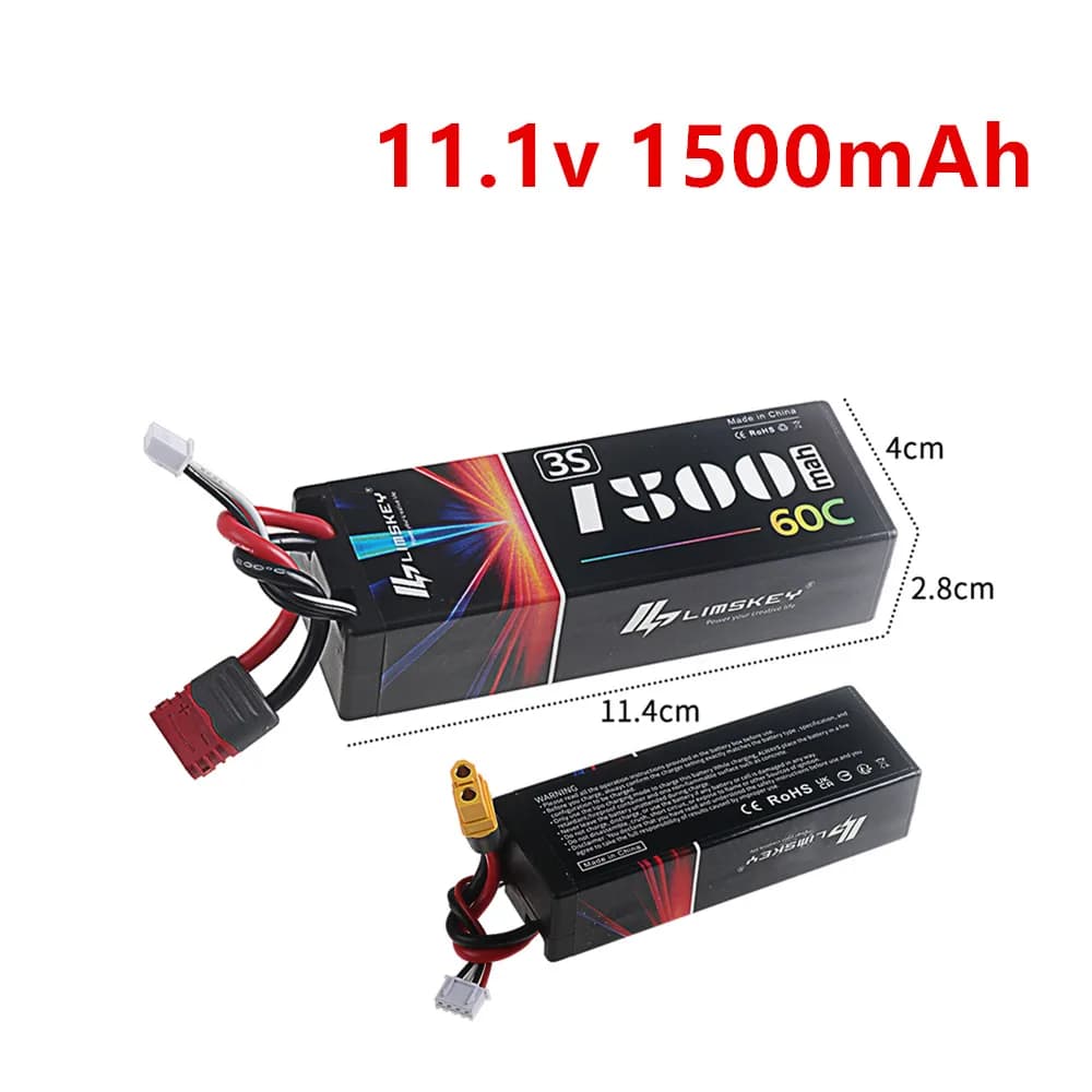 11.1V 1500mAh Lipo Battery For RC Helicopter Toys Car Boats Drone Parts 3s Battery 11.1V Rechargeable Battery Hardcase 1PCS