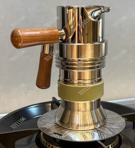 Macchina per Espresso in Acciaio Inox e Titanio con Estrazione a Getto, Caffettiera per Esterni