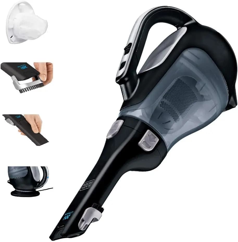 Aspirapolvere Portatile Senza Fili 20V con Potente Aspirazione, Strumento Estensibile e Base di Ricarica per Pulizia Auto e Casa