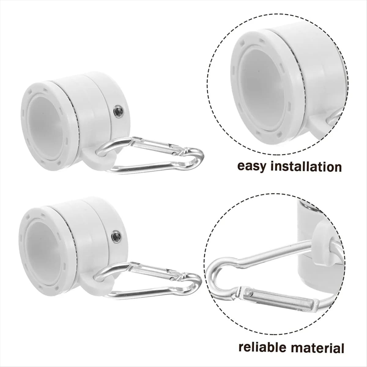 KEKA 8Pcs Plastic Flag Pole Rings with Bearings 360 Degree Rotating Anti Wrap Flag Mounting Ring for 0.76-1.0In Flag Pole,B