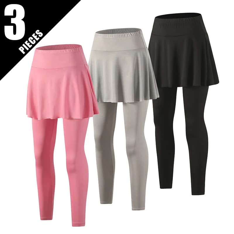 Set da 3 pezzi di pantaloni sportivi da donna per la primavera e l'estate, tinta unita, alla moda, casual, slim fit, comodi, per yoga.
