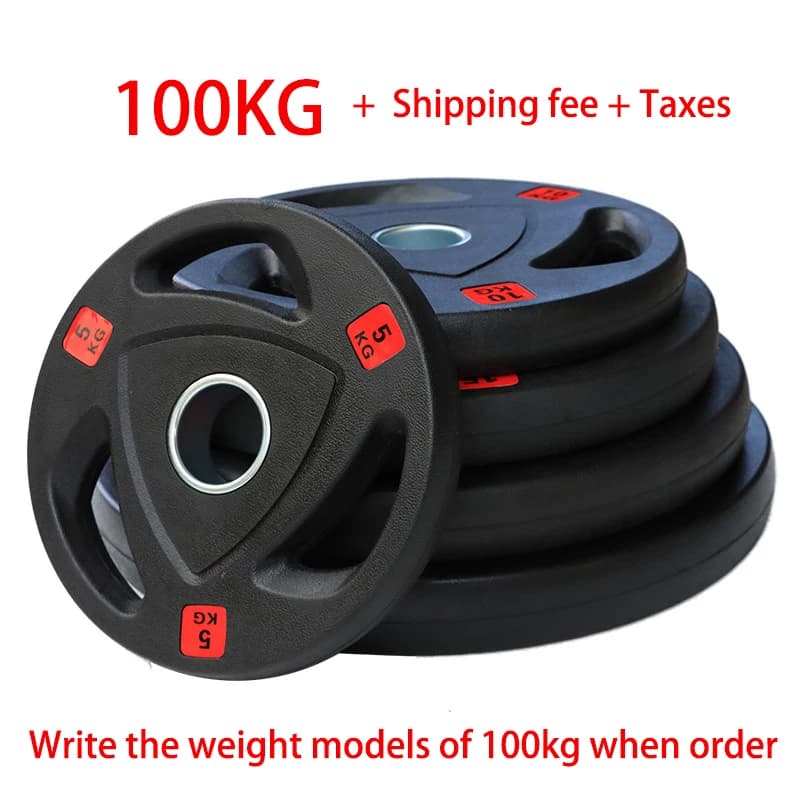 Multiple scale barbell plates, fitness, gym, lifting accessories, total weight disc of 100 kg, 50 mm