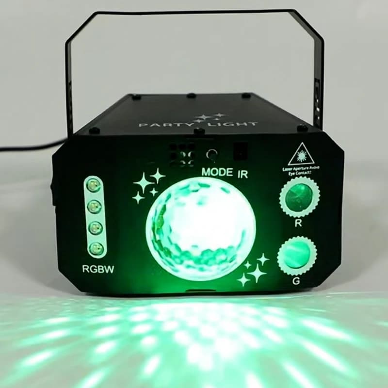 Proiettore Laser Portatile 2026 per DJ e Feste, Luci Stroboscopiche Rosse Verdi Blu con Telecomando per Feste, Matrimoni, Bar e Club