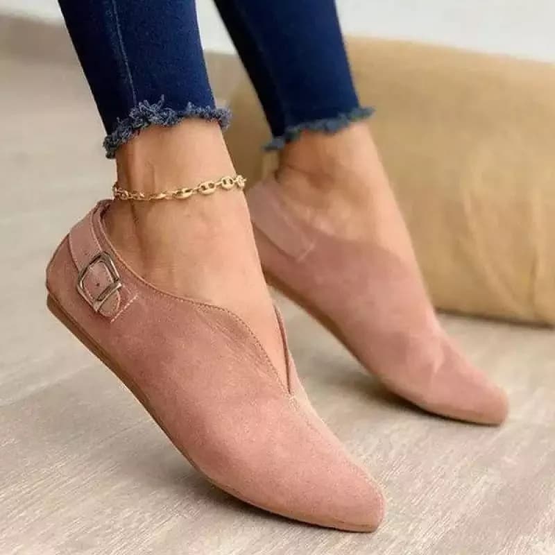Mocassini da donna Retro scarpe basse in pelle scamosciata a punta estate Slip on scarpe Casual donna Feetwear Zapatos De Mujer Plus Size 35-43