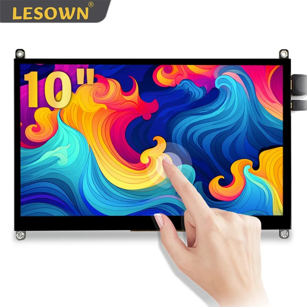 LESOWN Small 10.1 LCD Screen for Raspberry Pi 1024x600 IPS Display Module HDMI Portable Monitor for Raspberry Win11/10/8/7