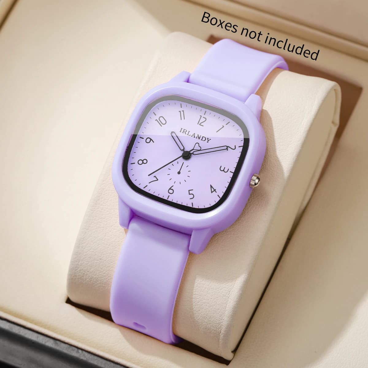 Orologio da donna alla moda al quarzo, quadrante quadrato semplice con numeri arabi, cinturino in silicone, orologio da polso da donna, orologio da ragazza (senza scatola)