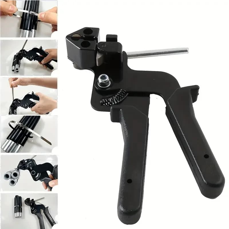 Strumento autobloccante per fascette metalliche, per il fissaggio e il taglio di fascette in nylon, plastica e acciaio, pistola per fascette in acciaio inossidabile.
