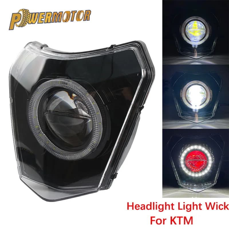 Enduro Moto Faro Rotondo LED Testa Della Luce Del Faro Wick Per KTM TE TC FE EXC XCF XCW 125 - 450 530 690 SMR XC-W Sei Giorni