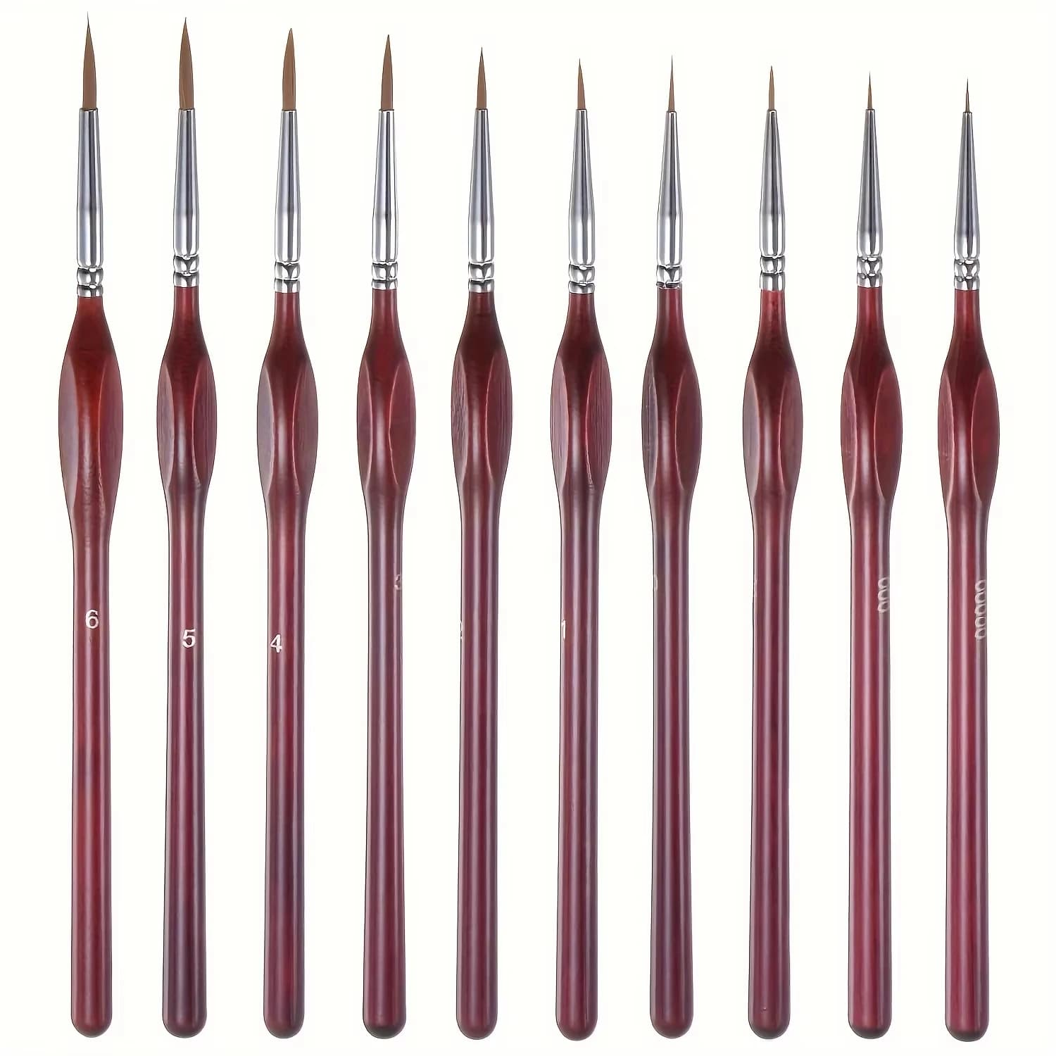 11 pz/lotto Triangolo Rod di Sfera In Miniatura Gancio Linea Penna Arte Pittura Pennelli Capelli Donnola Guazzo Acquerello Olio Artisti Dipinti A Mano