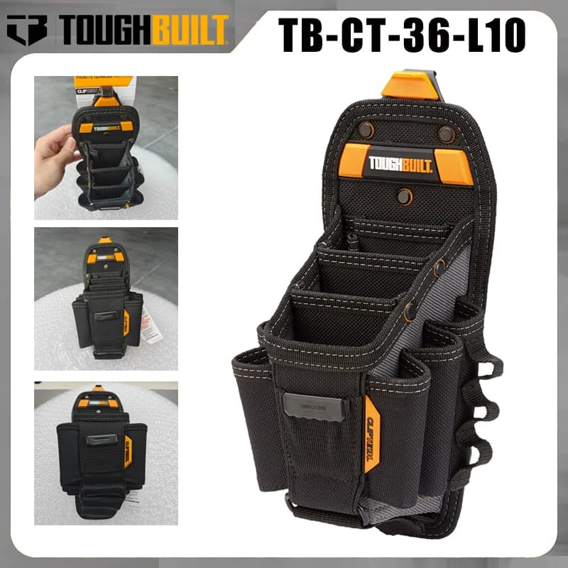 TOUGHBUILT TB-CT-36-L10 10 Pocket Technician Tool Pouch with ClipTech Heavy Duty Tool Belt Holder