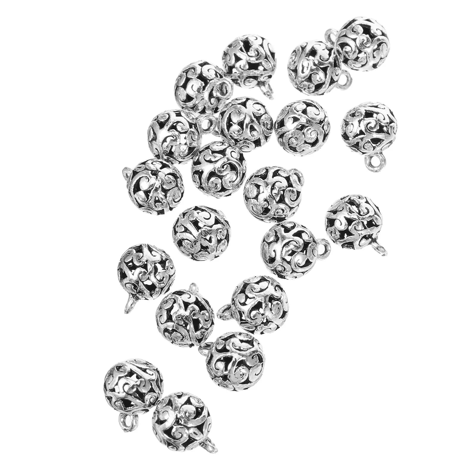 20 Pezzi Ciondoli a Sfera Cava in Lega, Charms Vintage per Creazione Gioielli Fai da Te, Collane, Bracciali, Orecchini, Casa e Giardino
