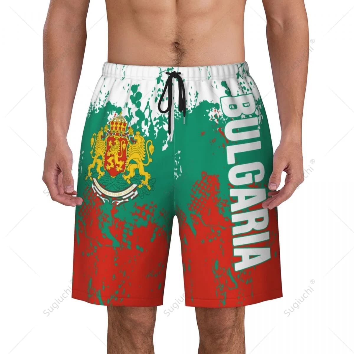 Men's Bulgaria Flag Beach Pants Board Shorts Surfing Boys Soccer Cycling Swimwear Running Polyester