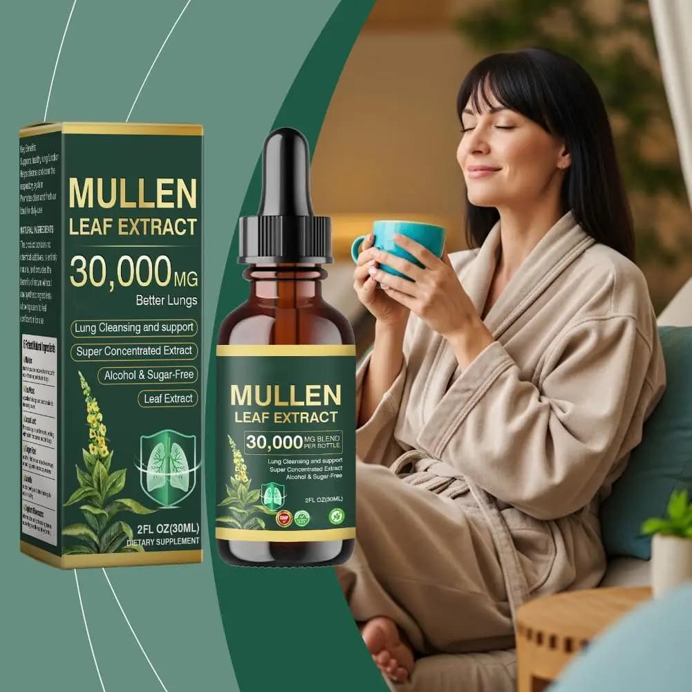 Verbasco 30ml Leaves Extract Goes, Natural and Delicate, Helps to Purify Pneumons from Toxins, 30000mg Herbal Supplement