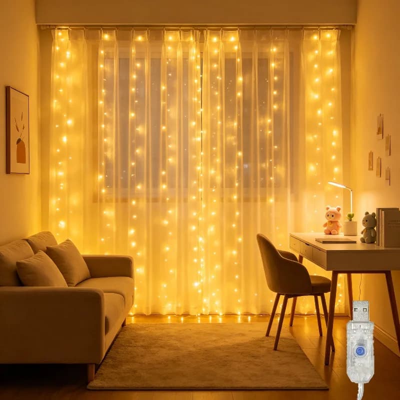 Stringa di luci LED con presa USB adatta per la decorazione di ambienti domestici e applicabile a varie celebrazioni come matrimoni e Pasqua