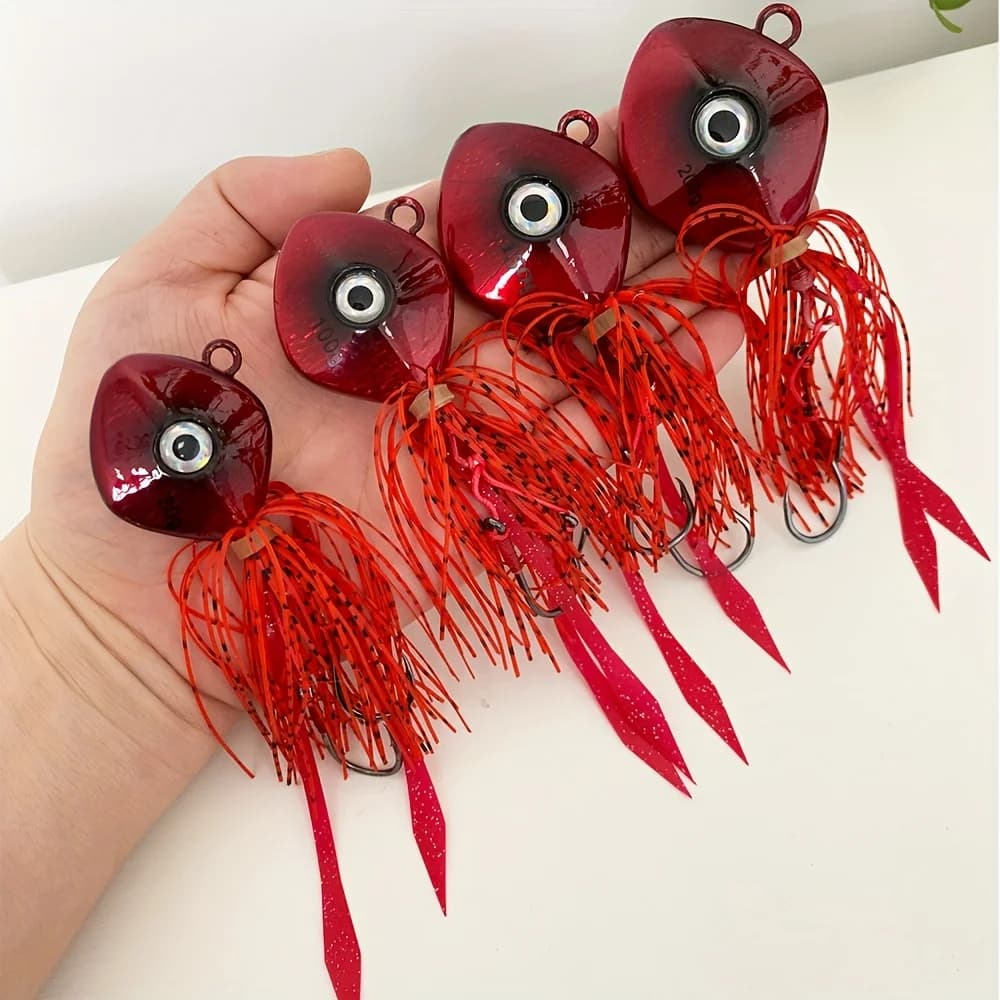 1PC 80g-200g 3D Eyes Laser Jig Lure-Con Swimbait skirt for deep water launch and fishing (Salky Water/Salky Water)