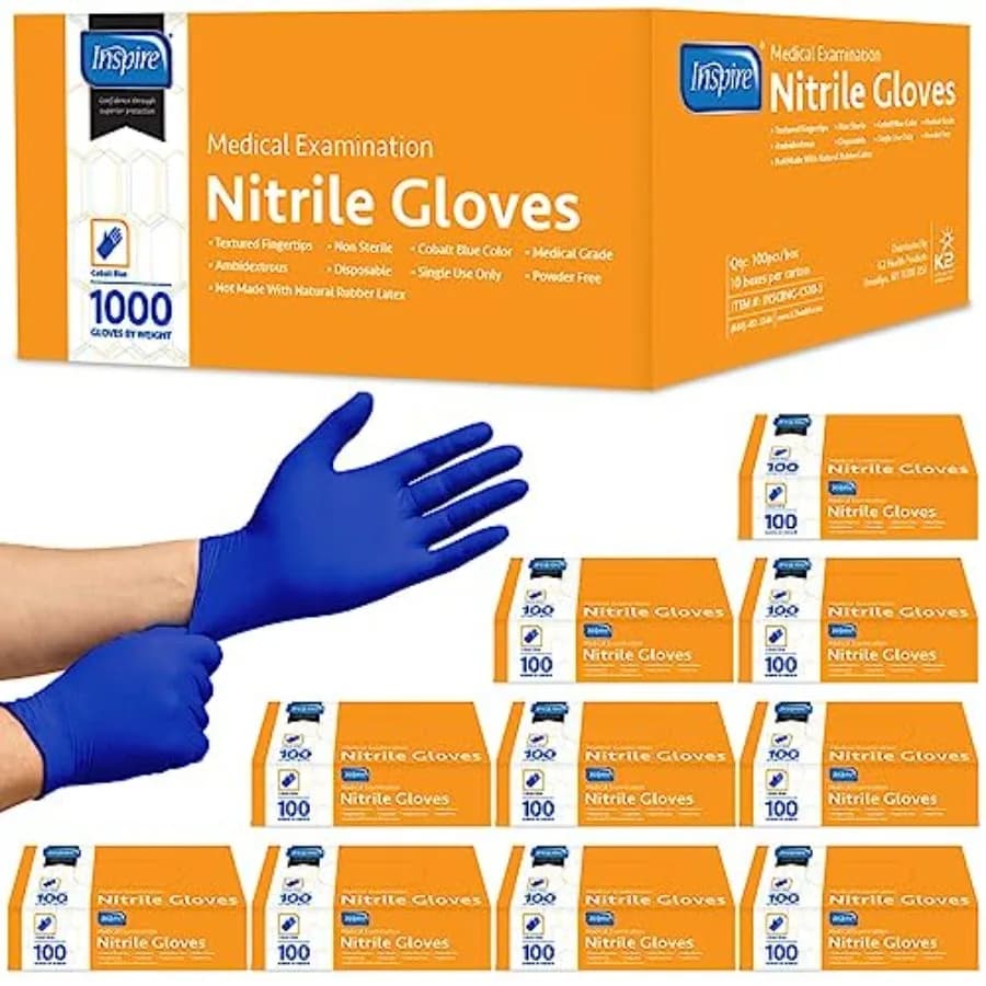 Guanti in Nitrile per Esami e Guanti in Nitrile Cobalt e 4.5 Monouso Senza Lattice per EMT