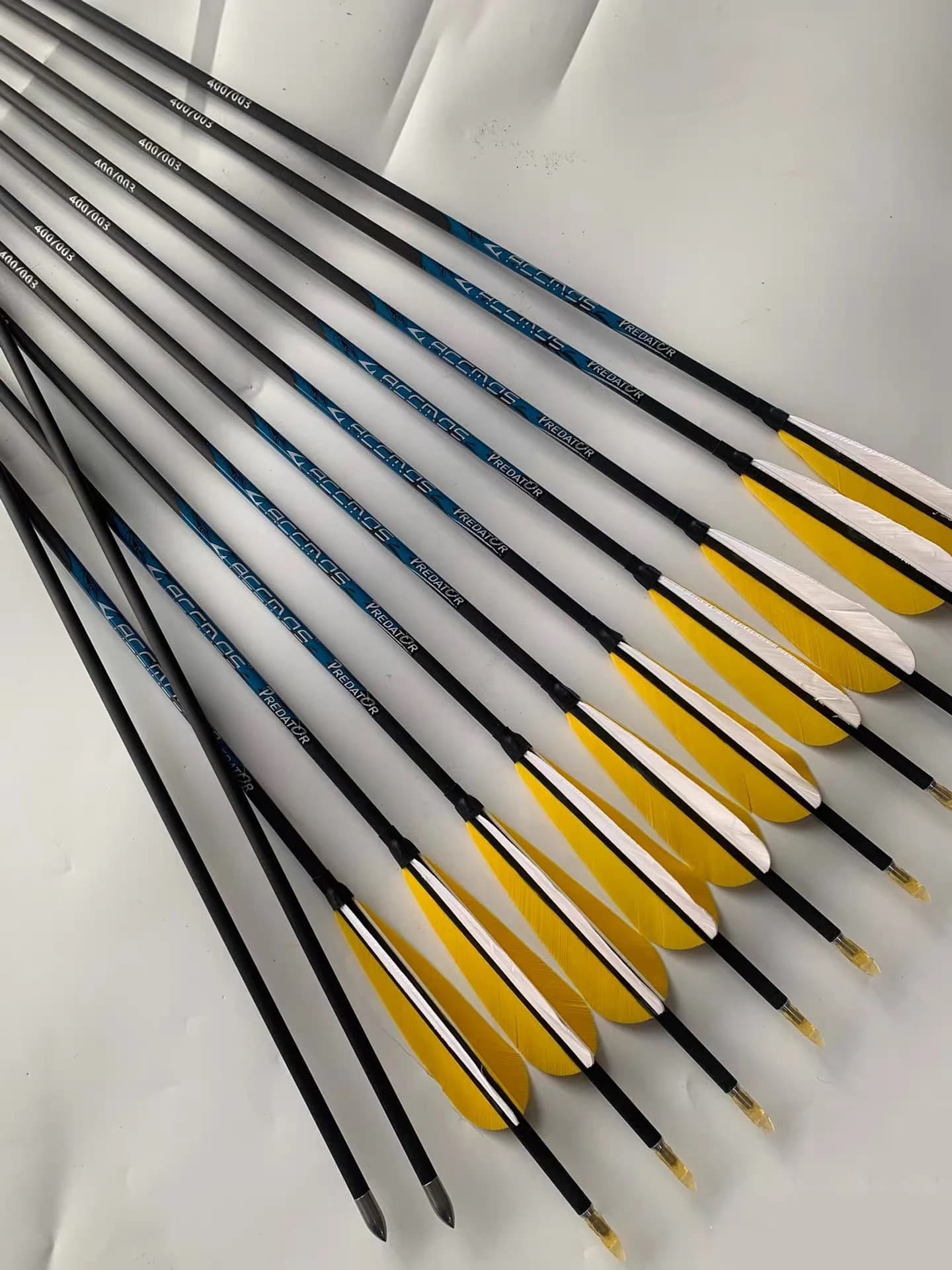 ID4.2mm,6/12 pezzi frecce in carbonio colonna vertebrale completa 250,300,350,400,450,500,550,600,650,700,750,800,850,900,1000, tiro con l'arco bersaglio da caccia