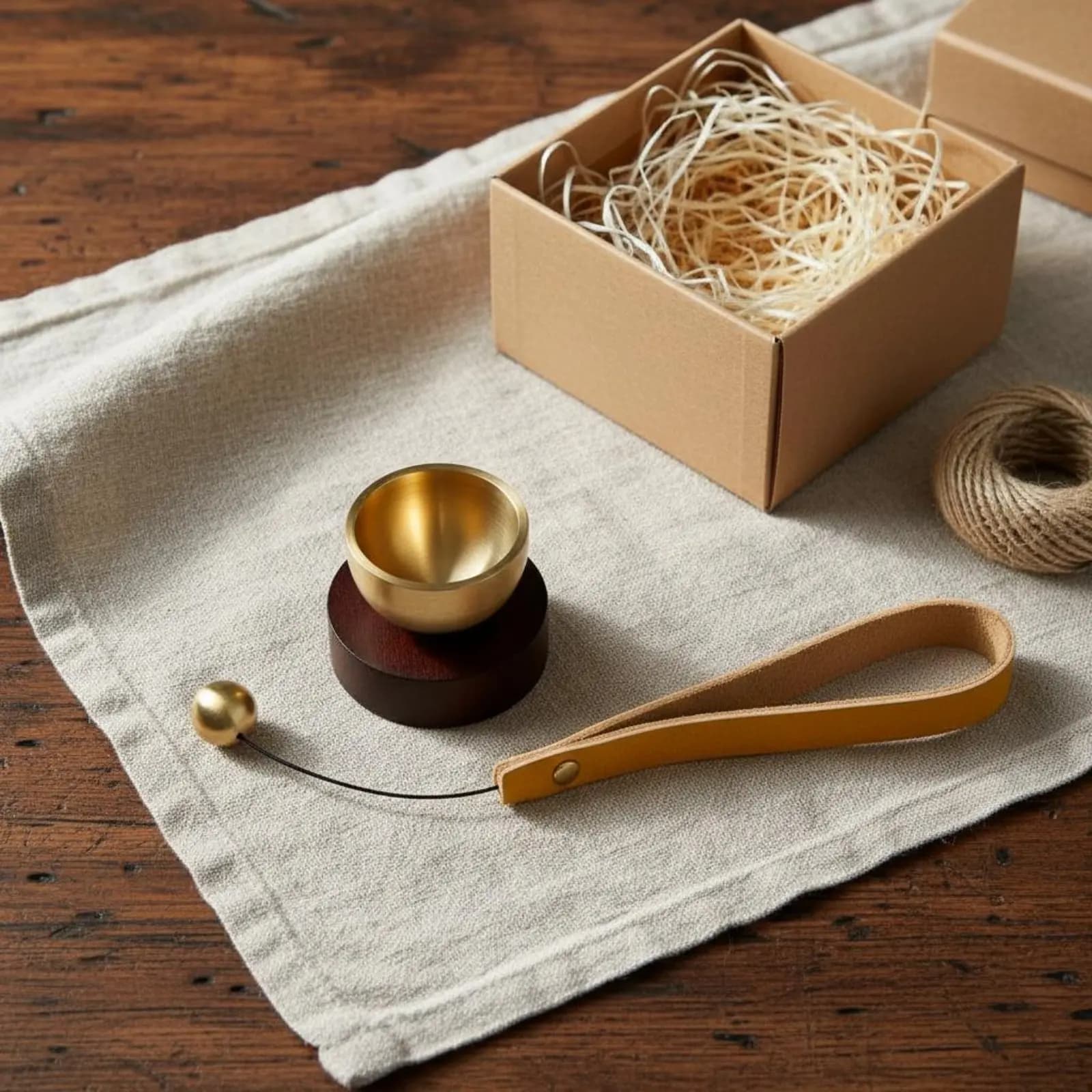 Portable Meditation Singing Bowl Mindfulness Portable Zen Chime Wooden Bell Set Stress Relief Meditation Bowl Gift