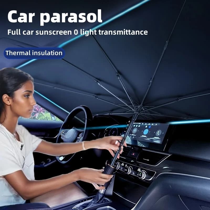 Ombrello parasole per auto per ombreggiatura automatica Protezione parasole per auto Parasole Accessori per la protezione del parabrezza interno del sole estivo