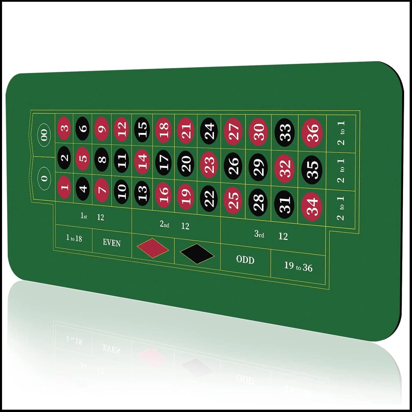 120x60 cm verde roulette tappetino da gioco in gomma silenzioso e antiscivolo tappetino da gioco per scacchi e carte accessorio per l'intrattenimento