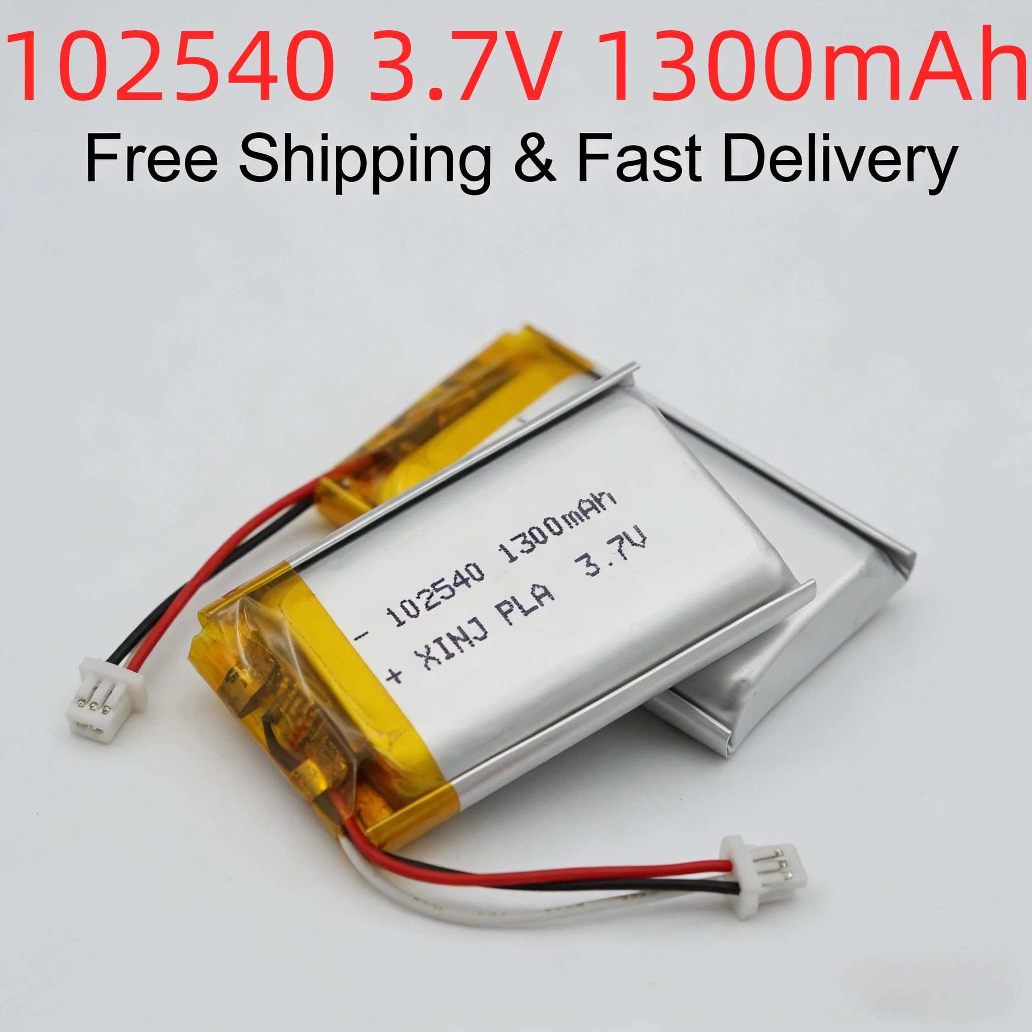 Battery Lipo 3.7V 1300mAh 102540 with Thermostore, 3 Wires, JST 1.0mm connector 3 Pin for Driving Recorder, Dash Cam, GPS, Satnav