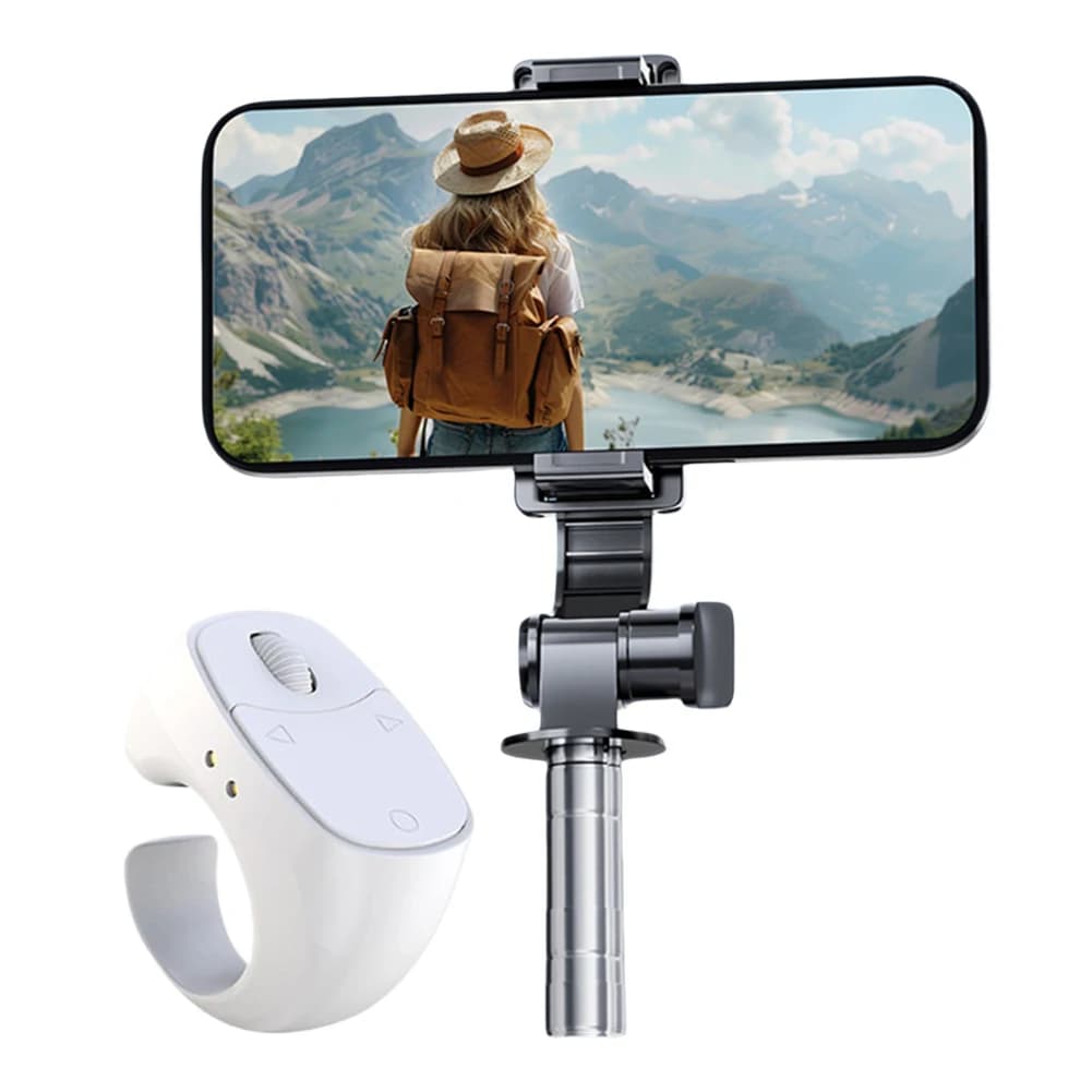 Telecomando con punta delle dita Compatibile con Bluetooth 5.3 Pulsante selfie Display digitale Otturatore/scarico del telecomando per smartphone