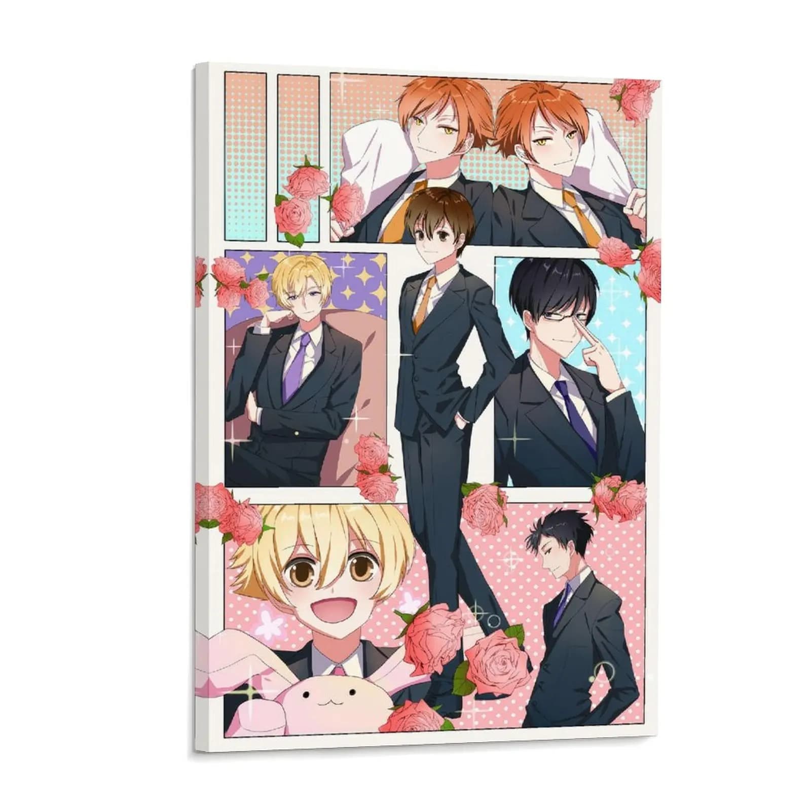 Anime Boys Suit Aesthetic Poster Stylish Handsome Gentlemen Canvas Wall Art Posters Painting Decoration for Home Bedroom Dorm Bathroom Decor Gift