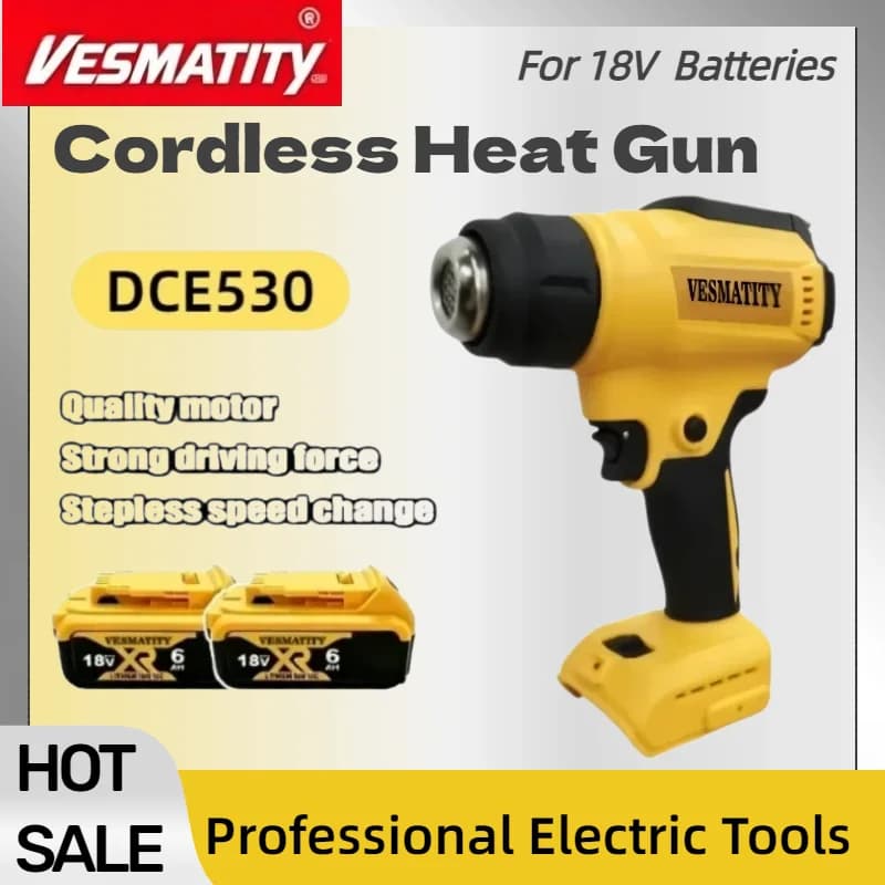 DCE530 300W Cordless Heat Gun High‑Power Thermal Blower For Welding Heat Shrink Wrapping Tool For DEWALT Battery
