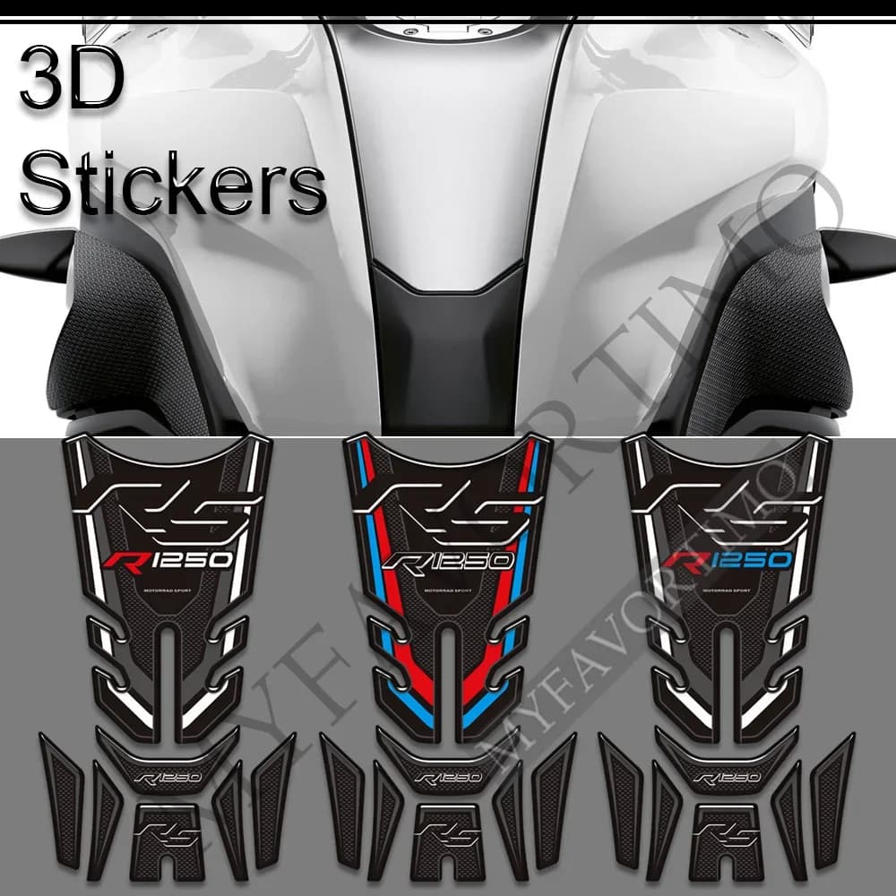Moto Per BMW R1250RS R 1250 RS R1250 Rilievo del Carro Armato Gas Olio Combustibile Kit Ginocchio Osso di Pesce Protezione Adesivi Decalcomanie