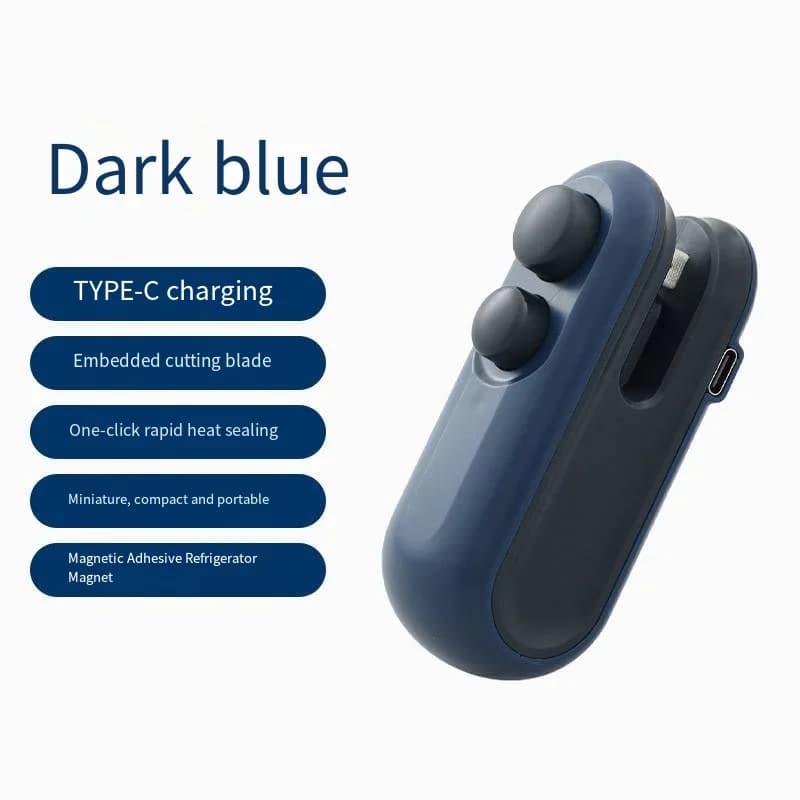 Mini USB Sealing Machine Rechargeable Thermosealing Bag Plastic Pack Food Sealer Bag with Heat Sealant Clip for Portable Food