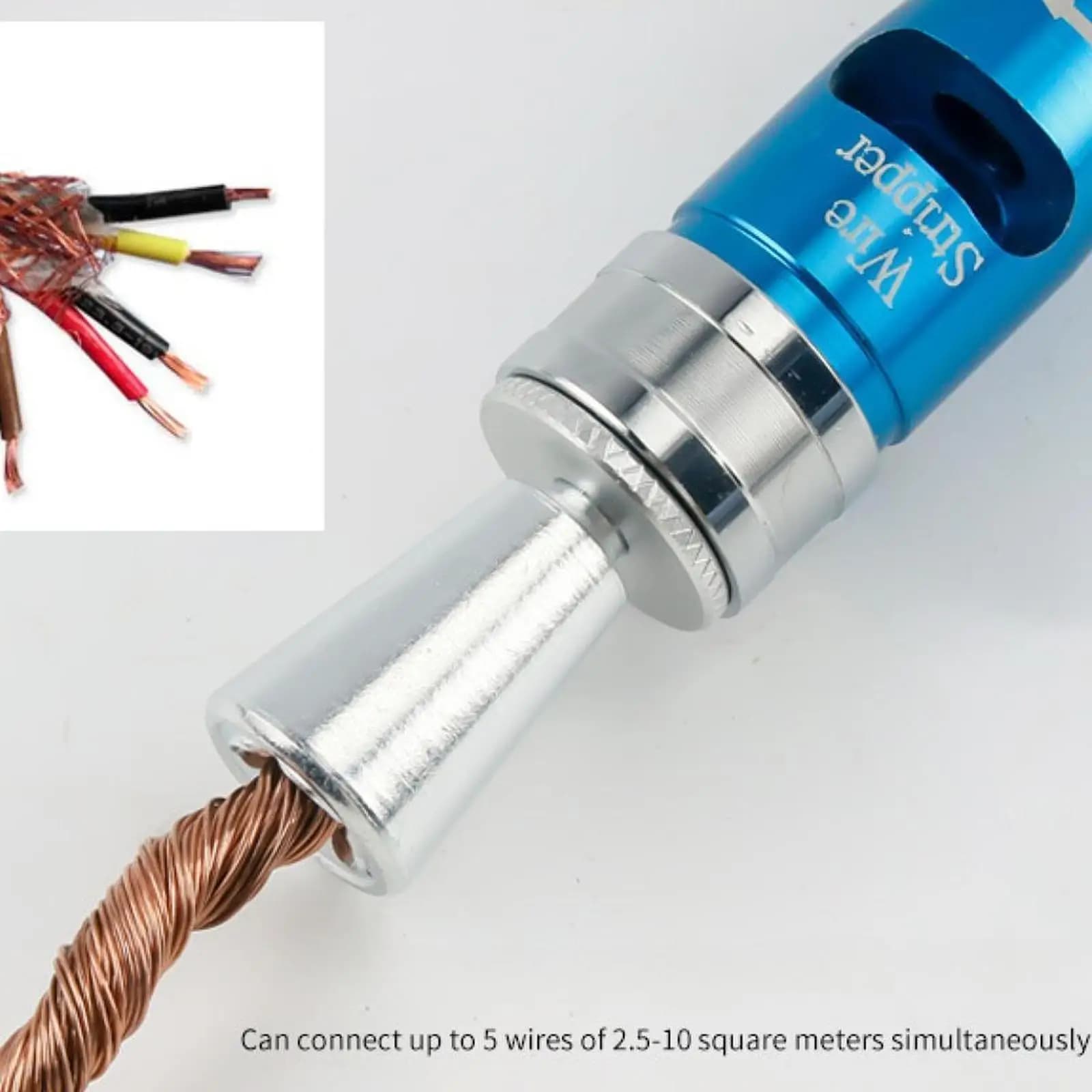 Portable Wire Stripper Machine with Storage Box Stripping Pliers Tool Set for Home Electrician and Power Drill Use