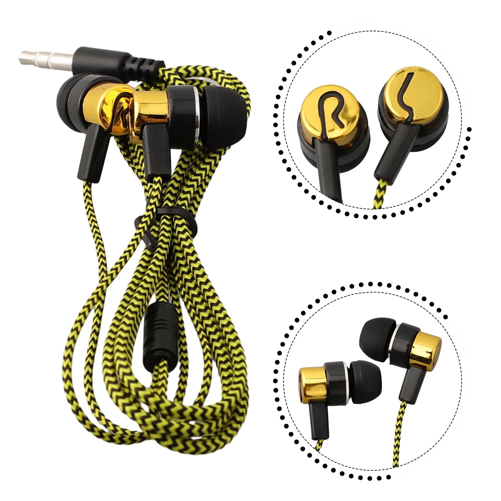 3.5 mm in-ear wired headphone 2 base boxes Stereo earphones for low mobile headphones with noise cancellation Stereo earphone for excellent bass
