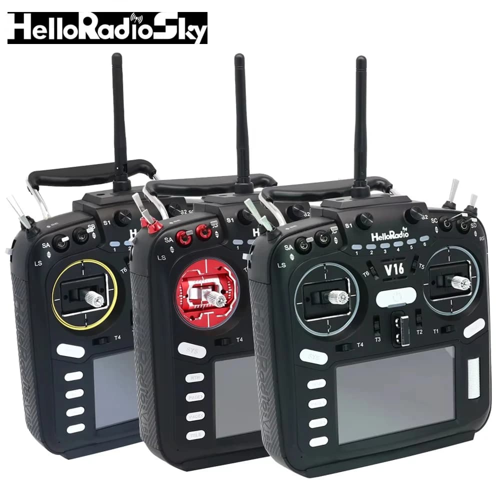 HelloRadio V16 /V16 pro /V16 Max ELRS /4 in 1 Multi EDGETX Hall Gimbals Telecomando per droni e modelli RC