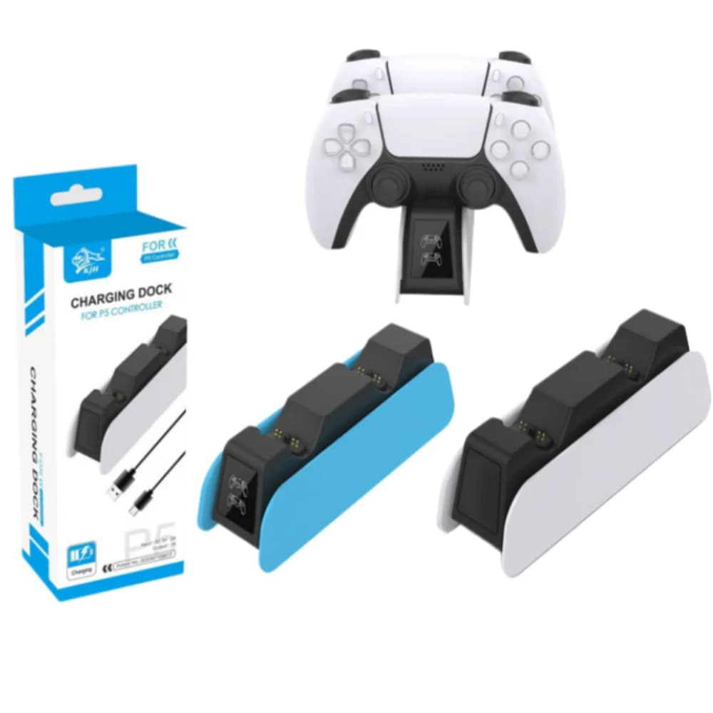 Dock di ricarica a doppia presa per PS5 con indicatore LED di carica per la stazione di ricarica del controller DualSense Playstation5 KJH P5-022