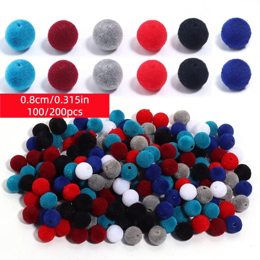 8mm 100/200pcs DIY wool beads mixed dispersion beads, can be used to make bracelets, necklaces and other clothing. colorful