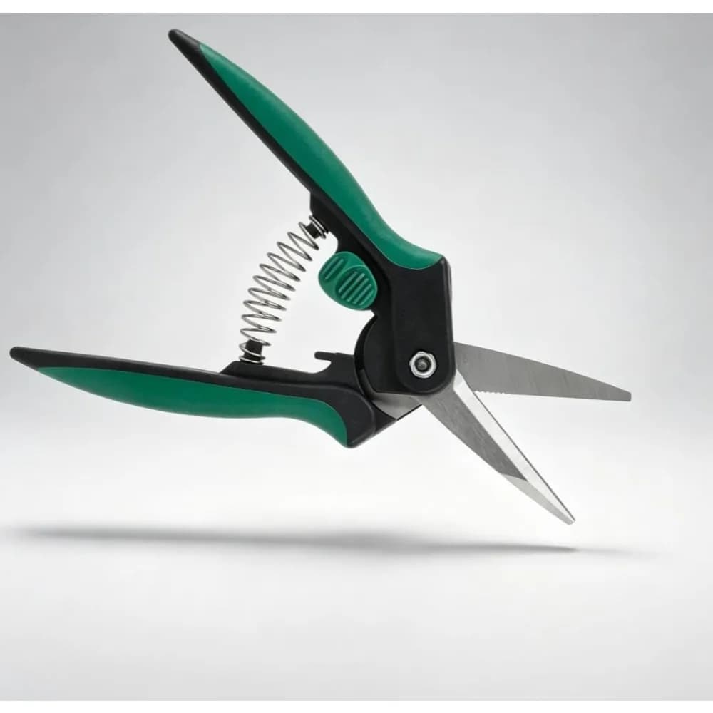 Compact Gardening Pruning Snips with Sharp 65Mn Steel Blades, Safety Lock Lightweight Trimming Shears for Herbs Flowers Small Shrubs Harvesting