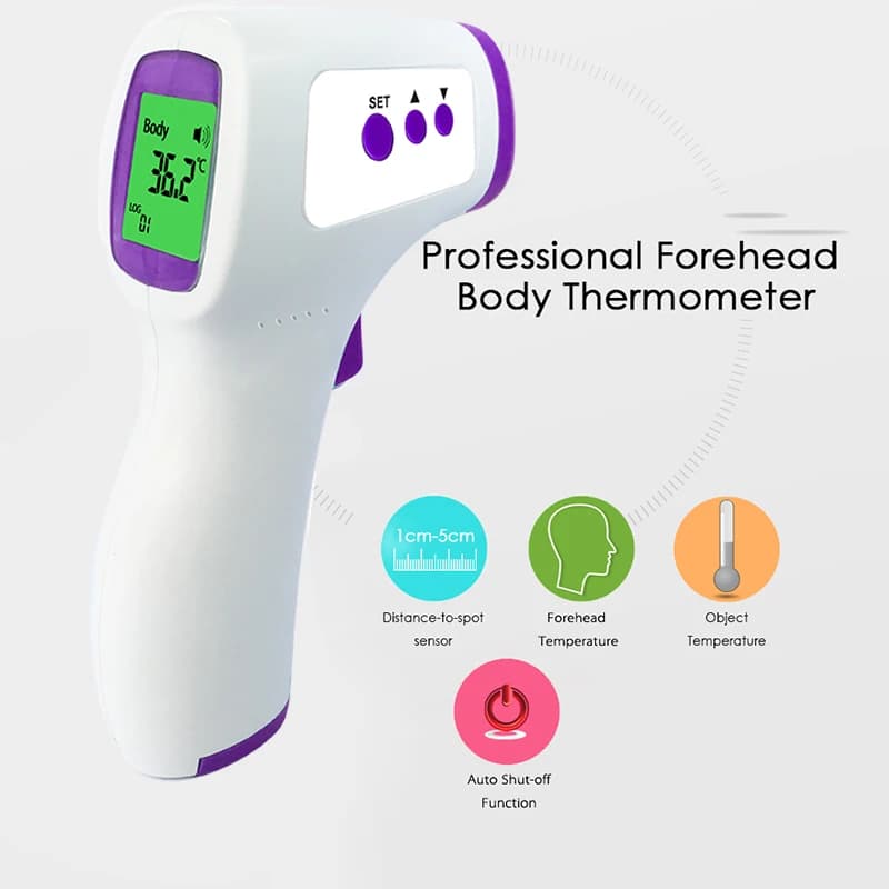 Digital infrared front thermometer with backlit display Fever alarm Multifunction Monitoring of human body temperature Pulsossimeter